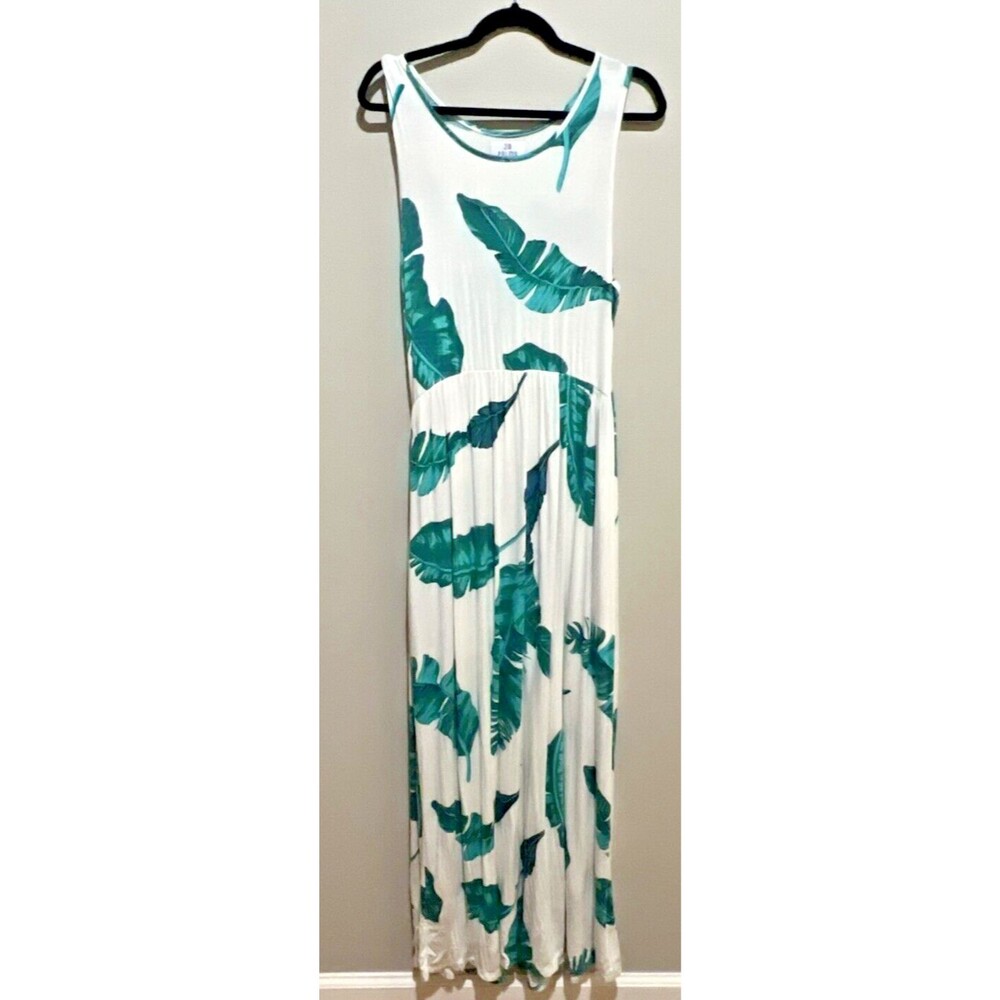 28 Palms White with Green Palms Print - Large